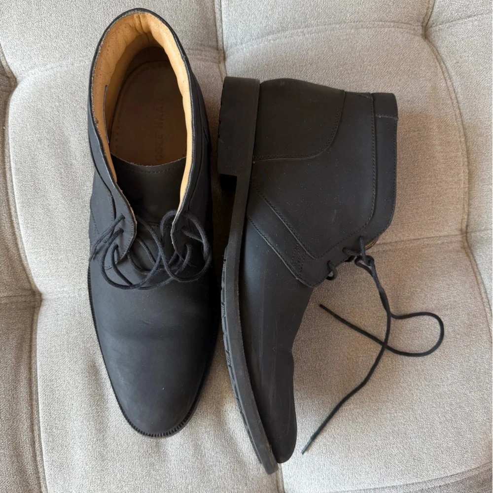 Cole Haan Stanton Chukka Boots Shoes Mens 10 Black Waterproof Leather lace-up